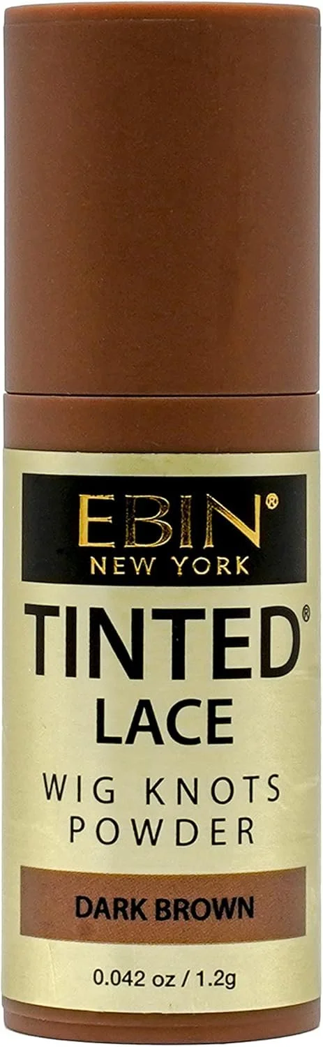Bottle of Ebin New York Tinted Lace Wig Knots Powder in Dark Brown
