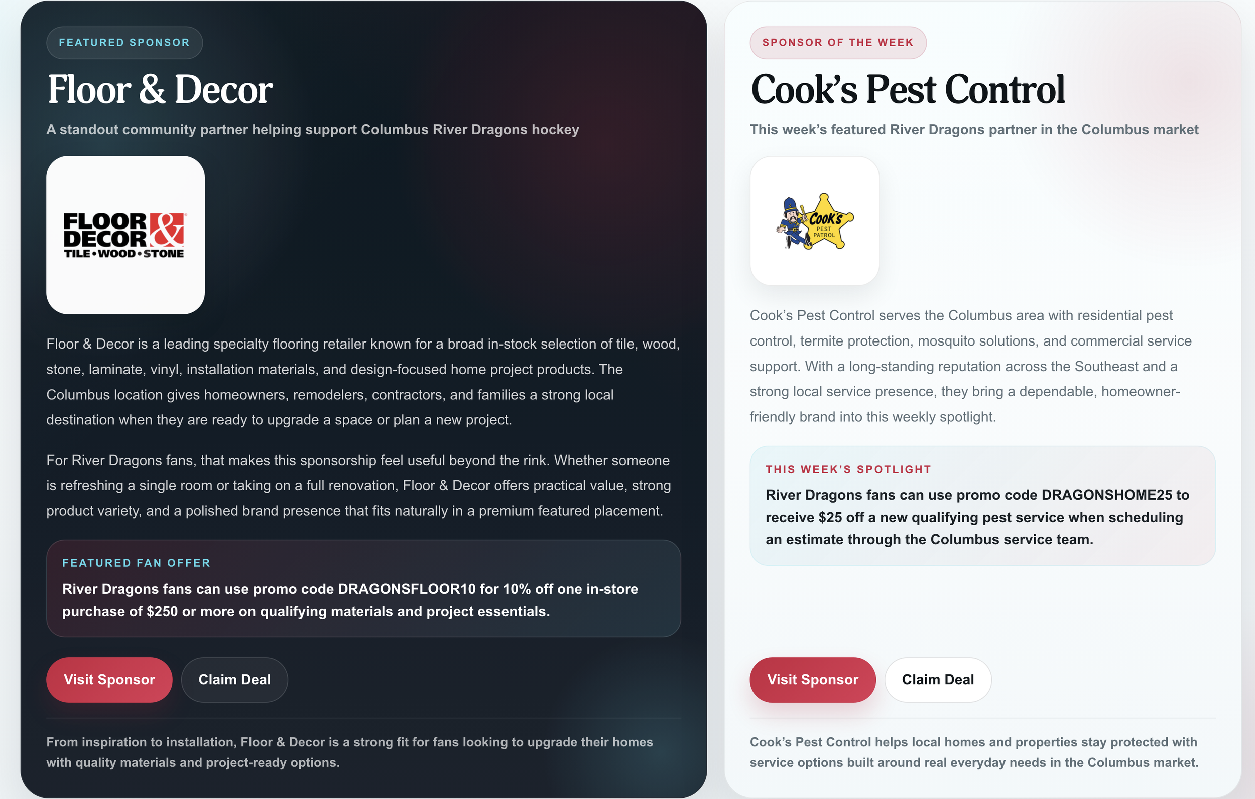 SponsorLink featured sponsor section demo