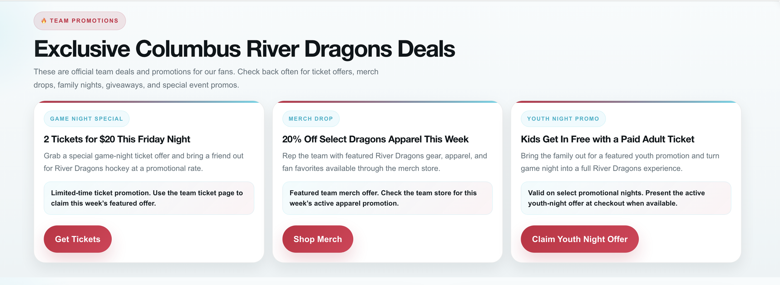 SponsorLink fan deals section demo