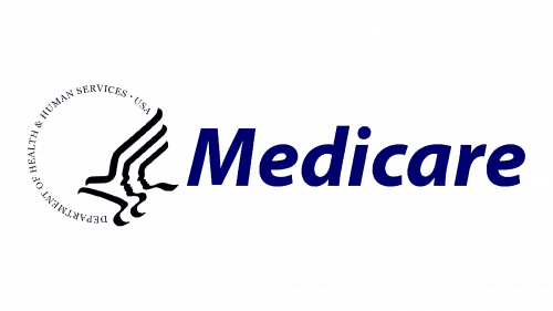 Medicare logo with a stylized dove and a circular dotted line.