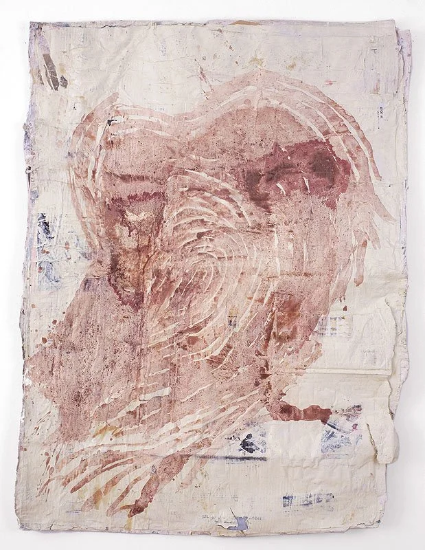 Alchimie de la Douleur 05. 2005- Ongoing. Individual drawing size approx H 60 inches x W 46 inches x D 75 inches. Series of 10 drawings based on the artist’s fingerprints.The artist’s blood, cadmium, dioxin, petrochemicals, mercury, lead, PCPs, and o
