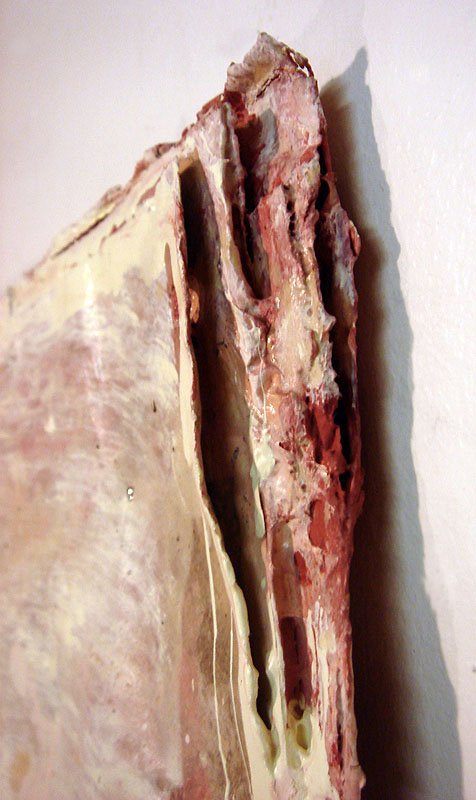 Alchimie de la Douleur - Detail 3. 2005- Ongoing. Individual drawing size approx H 60 inches x W 46 inches x D 75 inches. Series of 10 drawings based on the artist’s fingerprints.The artist’s blood, cadmium, dioxin, petrochemicals, mercury, lead, PCP