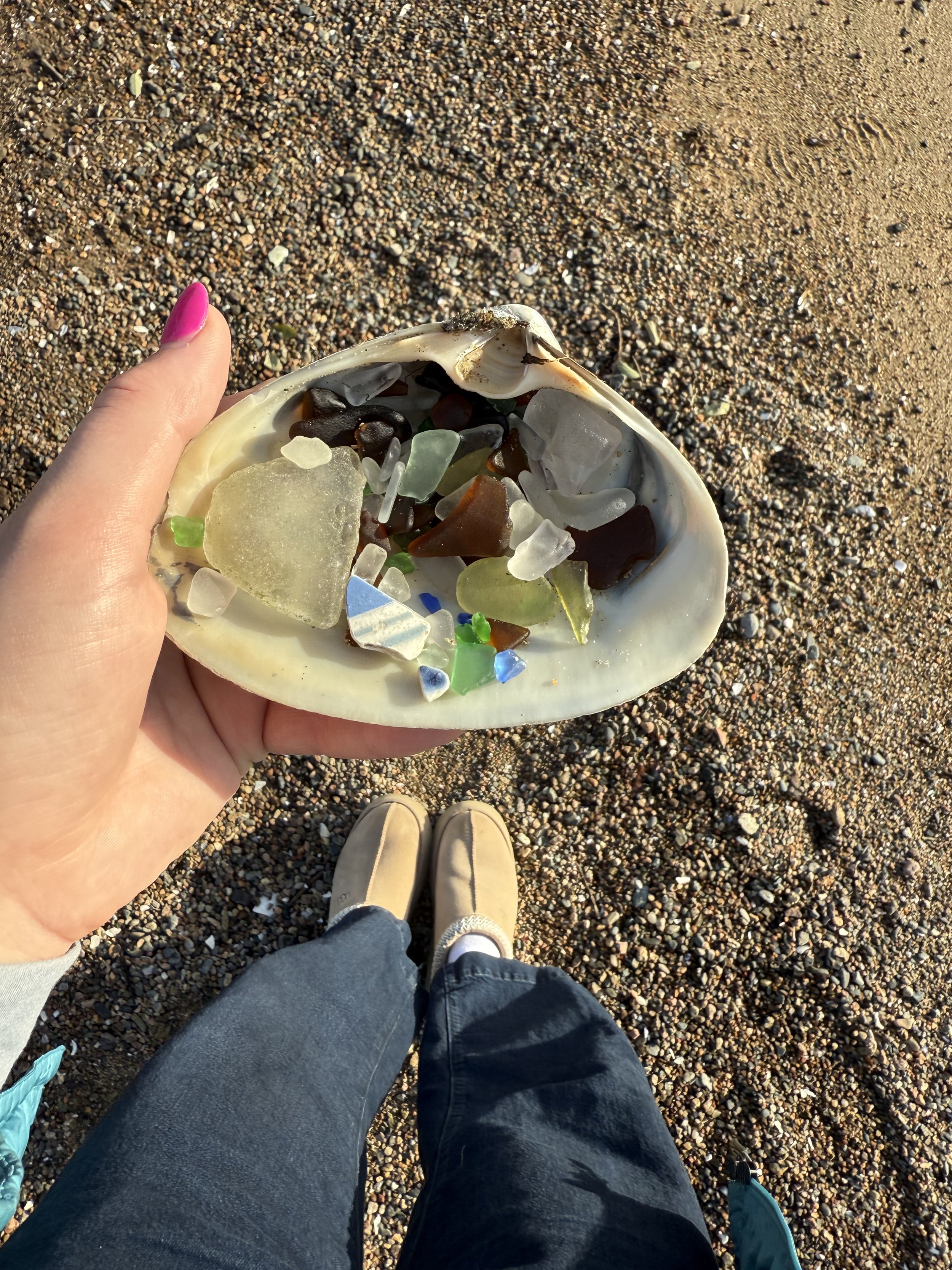 seaglass in a seashell