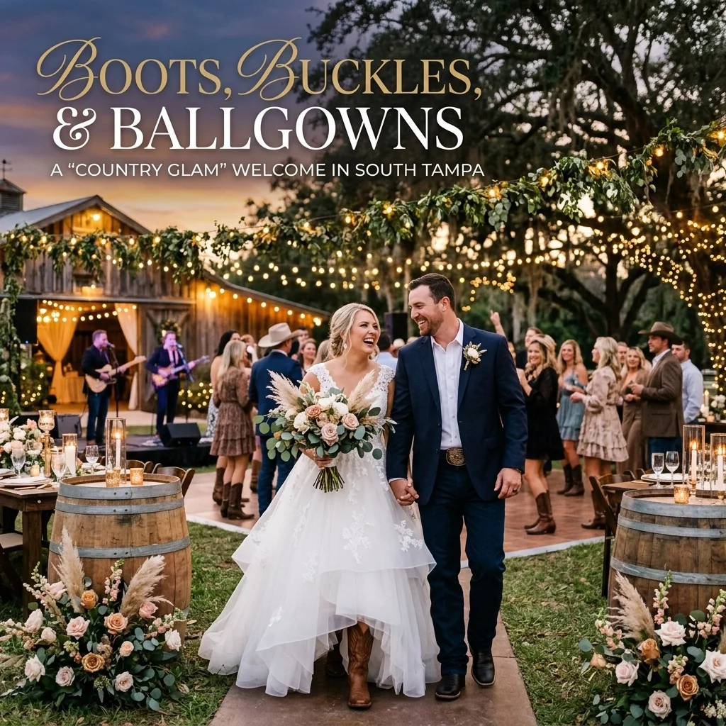 Boots, Buckles, &amp; Ballgowns: A 'Country Glam' Welcome in South Tampa
