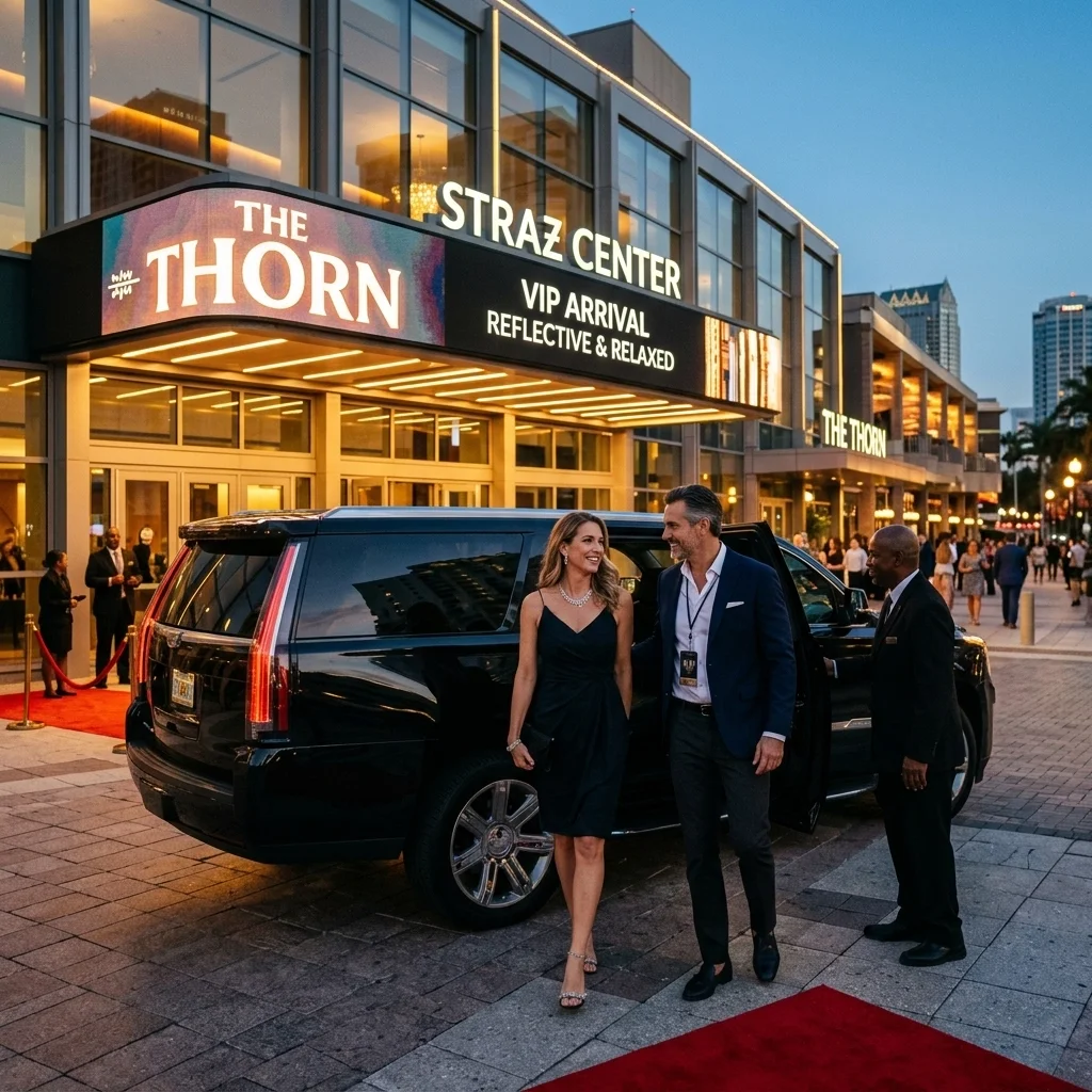 Reflective &amp; Relaxed: The Ultimate VIP Arrival for 'The Thorn' at the Straz Center