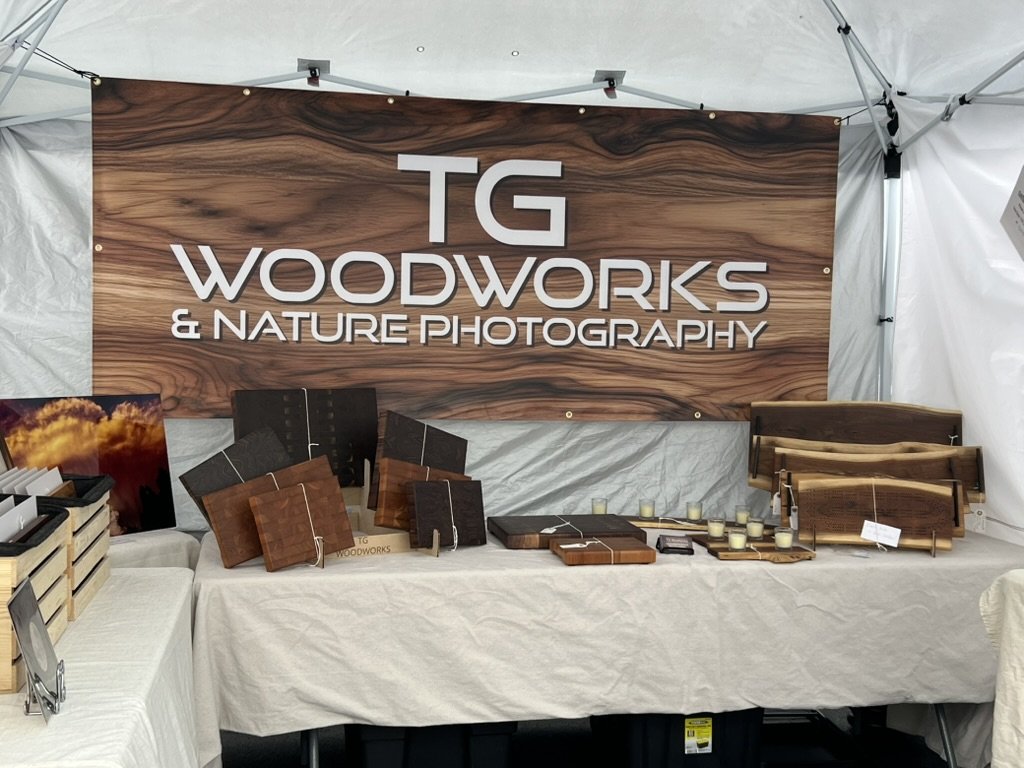 Display at the Mt. Horeb Art Fair, July 2026.