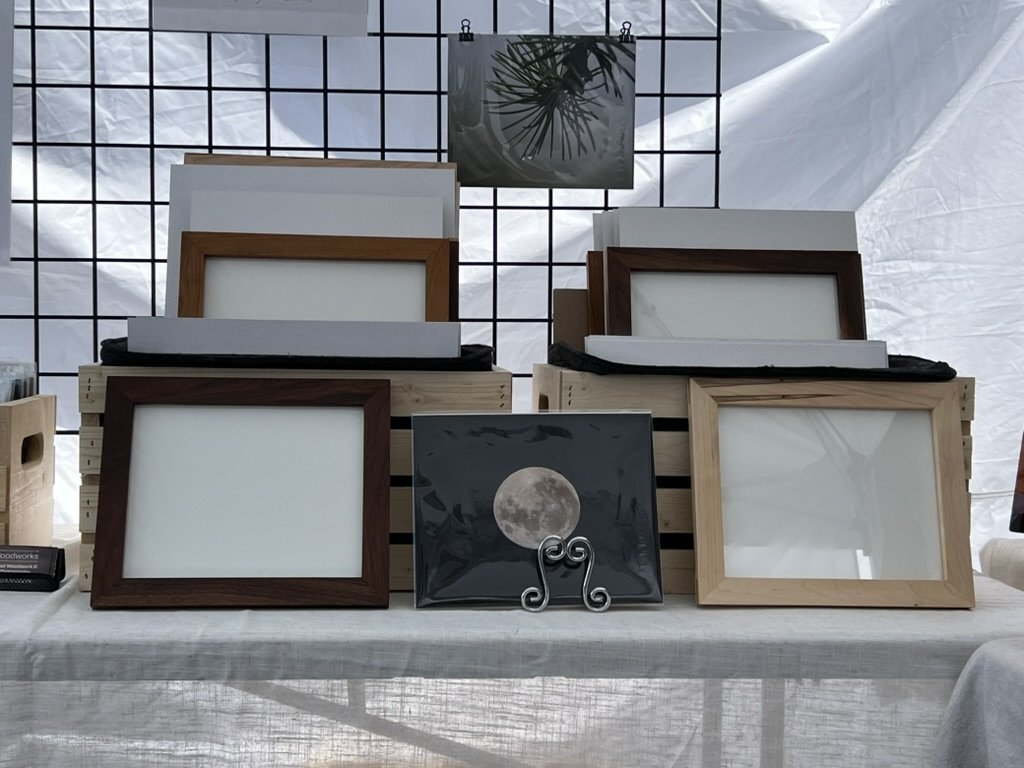 Handcrafted picture frames, Mt. Horeb Art Fair, July 2026
