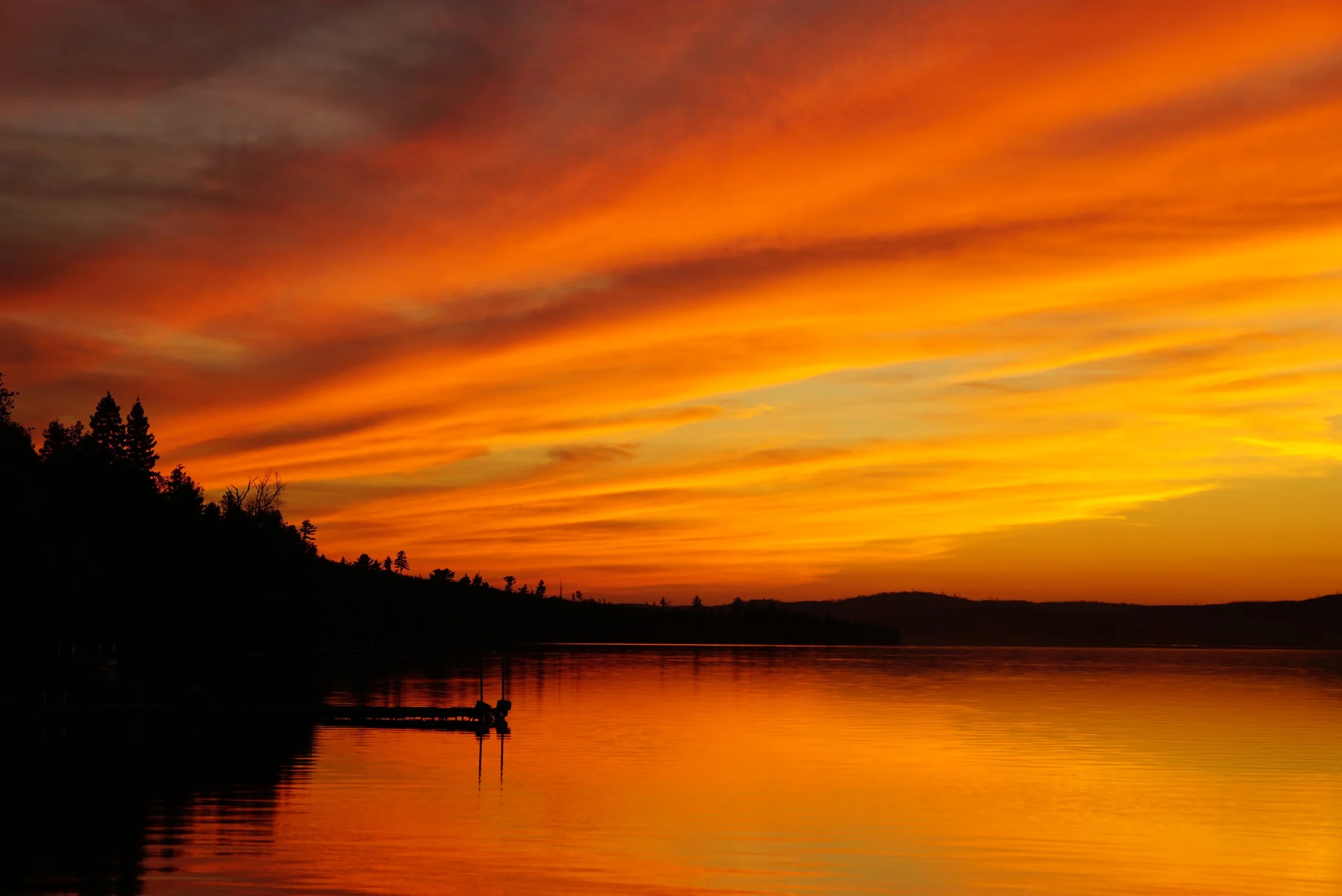 Peach Sunset, Gunflint Lake; Boundary Waters Canoe Area Wilderness (BWCAW), MN