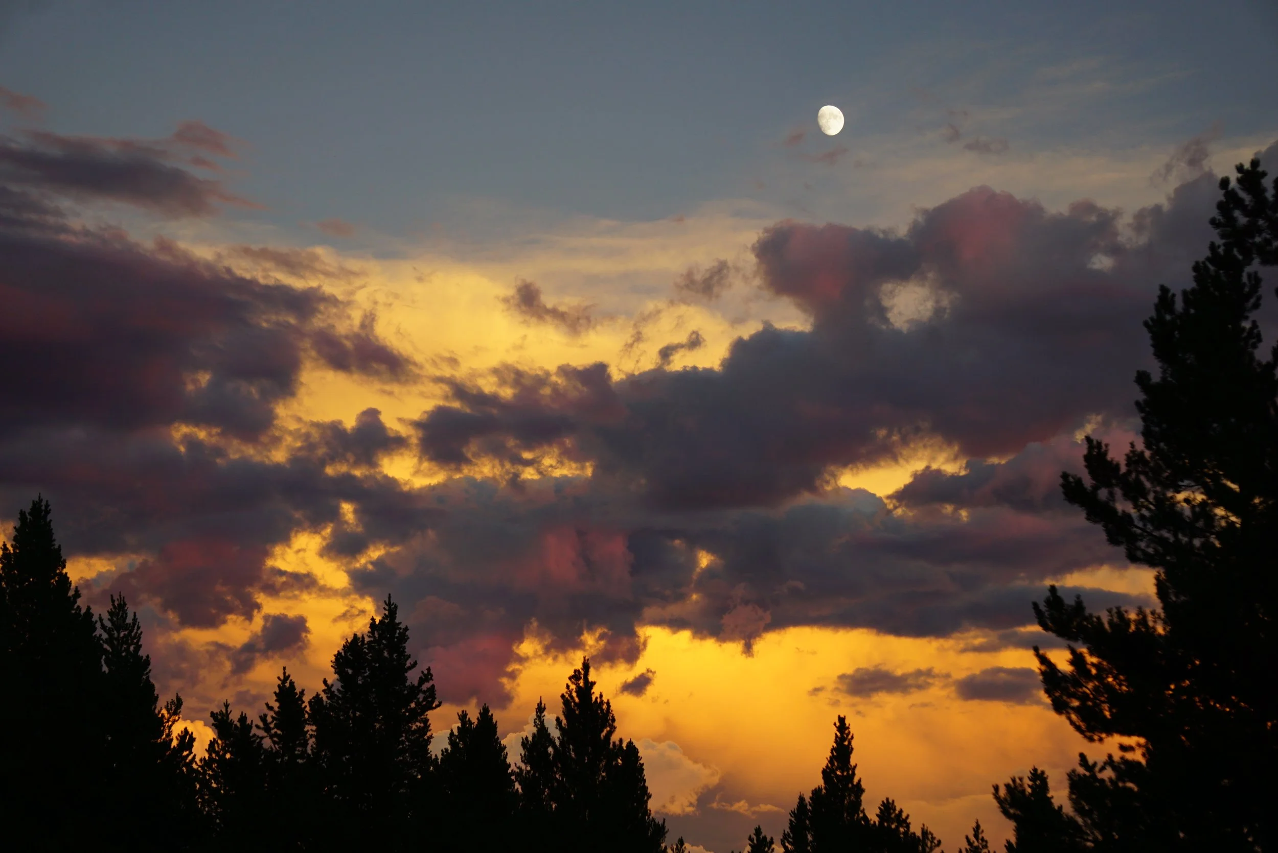Moon and Clouds; Leadville, CO