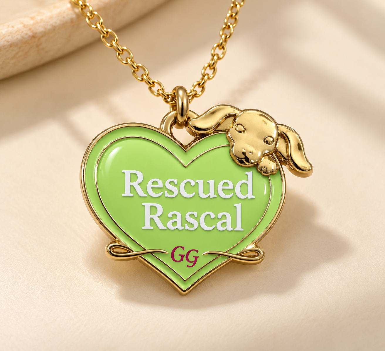 Georgia-Girl™ — Rescued Rascal™ — Green + (Antique Gold & Black Nickel)