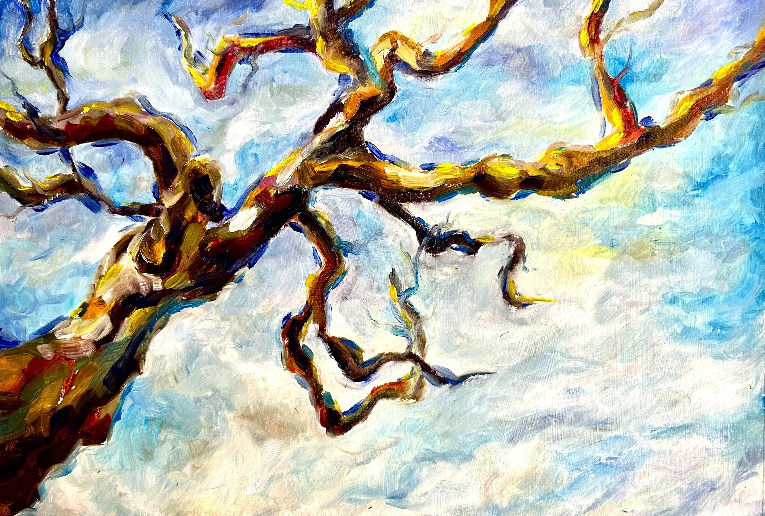 "Slowing Down" 11x14 oil on gessoed paper, 2025