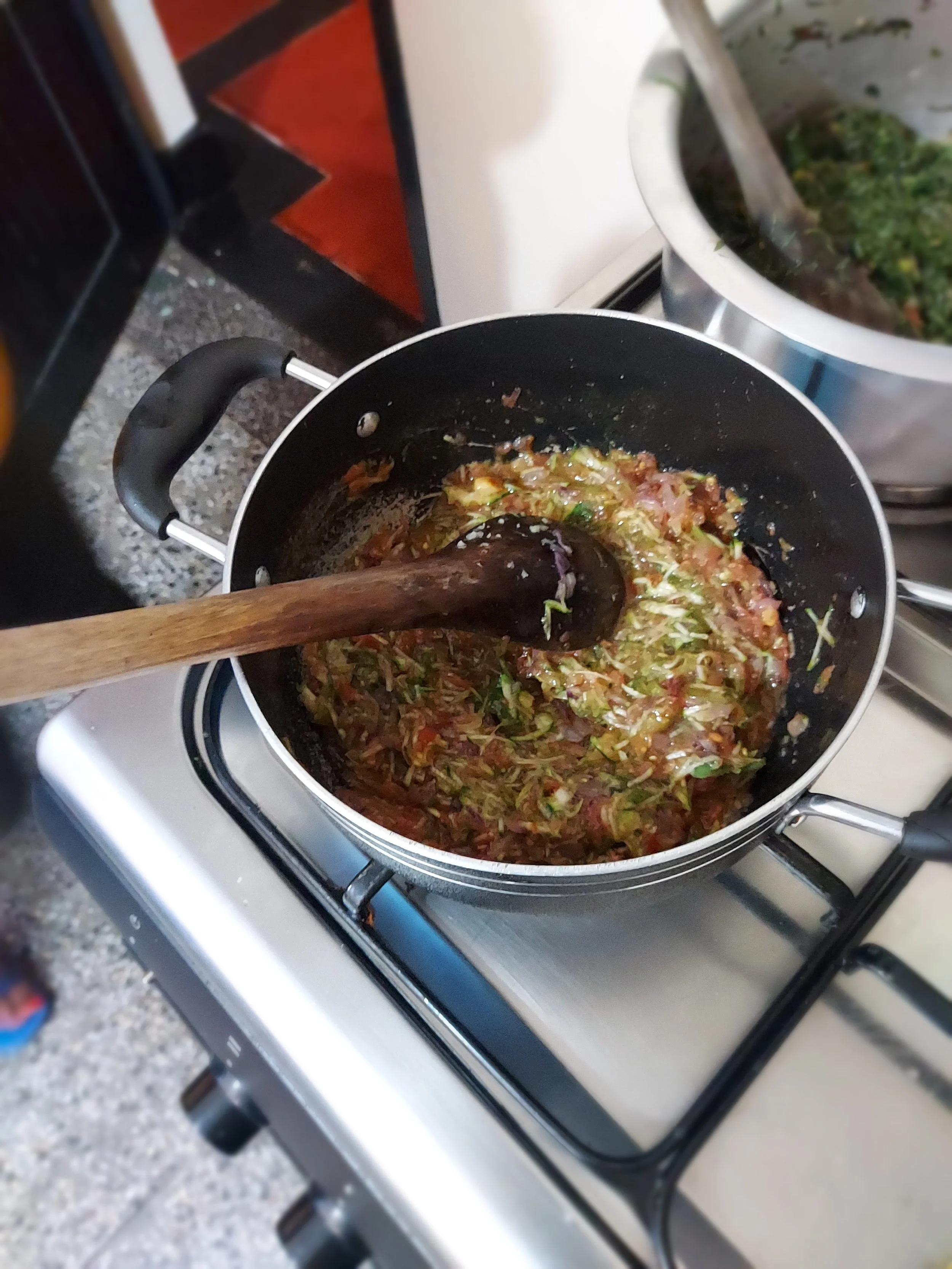 Beef cooking on stove