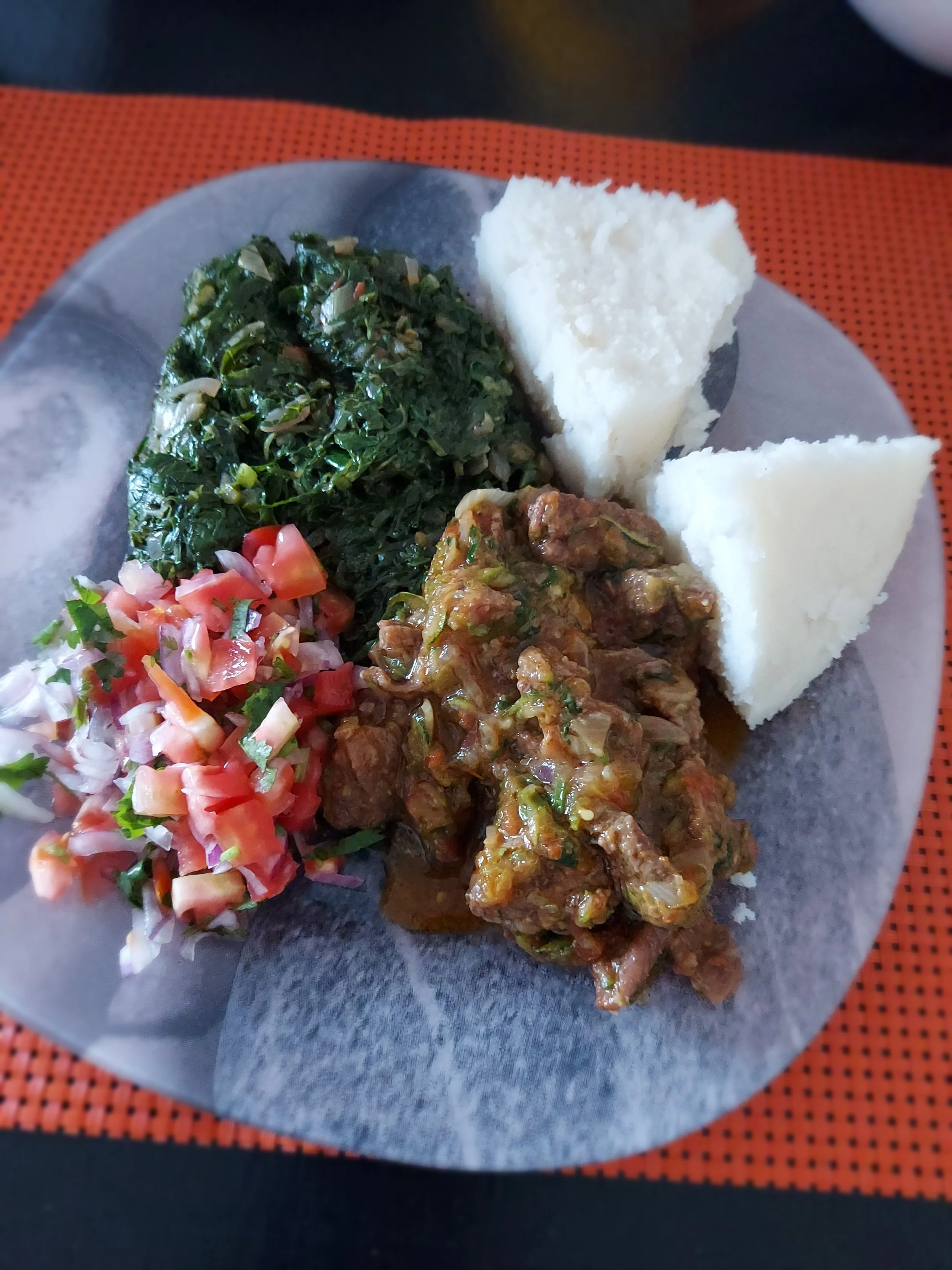 Plated Ugali and Sukuma Wiki