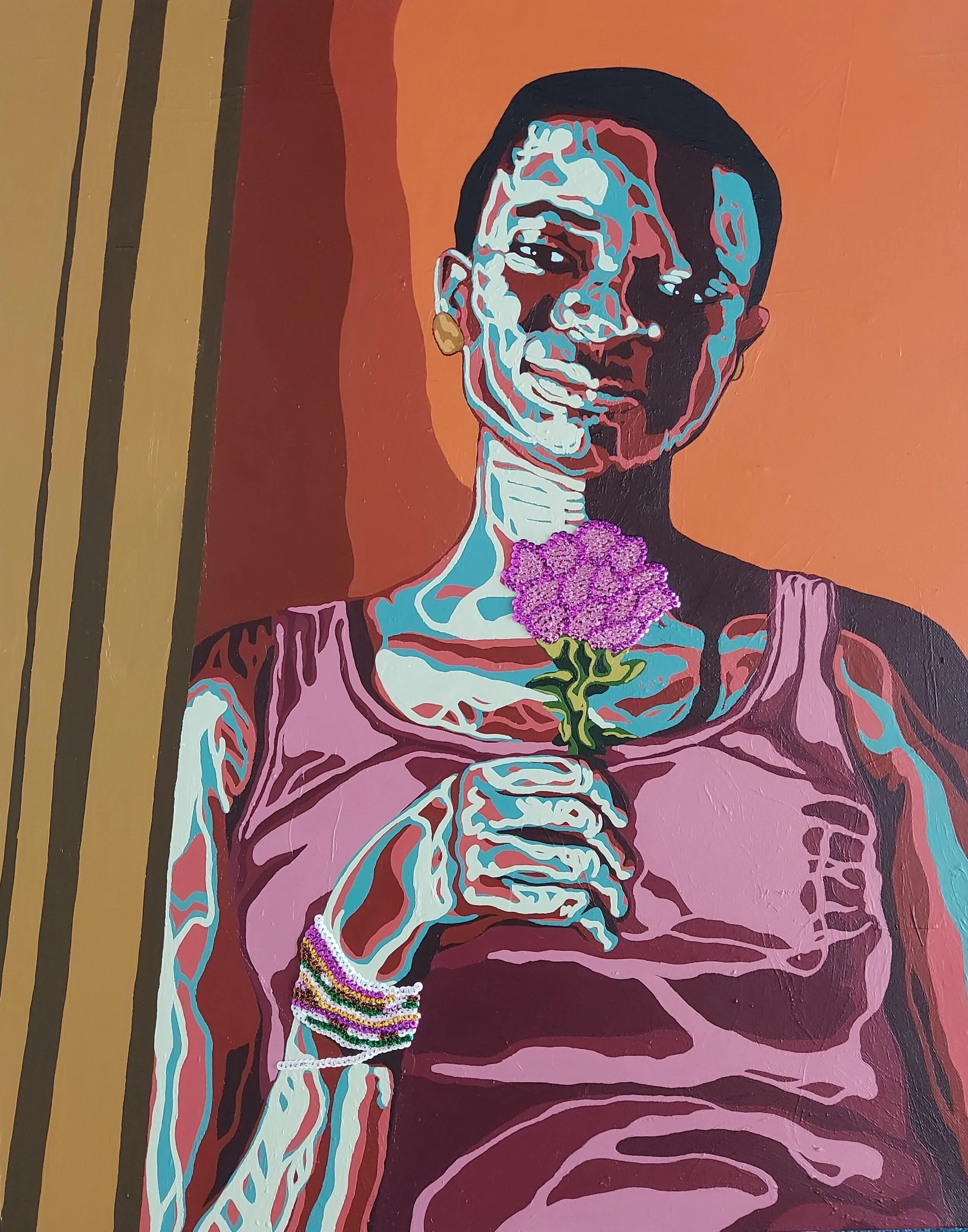 Benin Flower (SOLD)

Acrylic and hand-sewn bead sequins on canvas 

24" x 30"