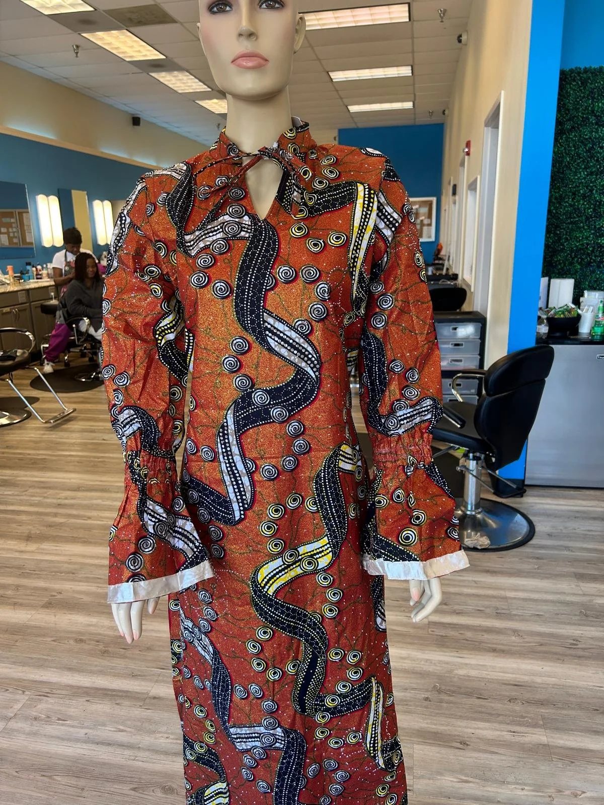 Embellished African print Dress Set with Extra Top