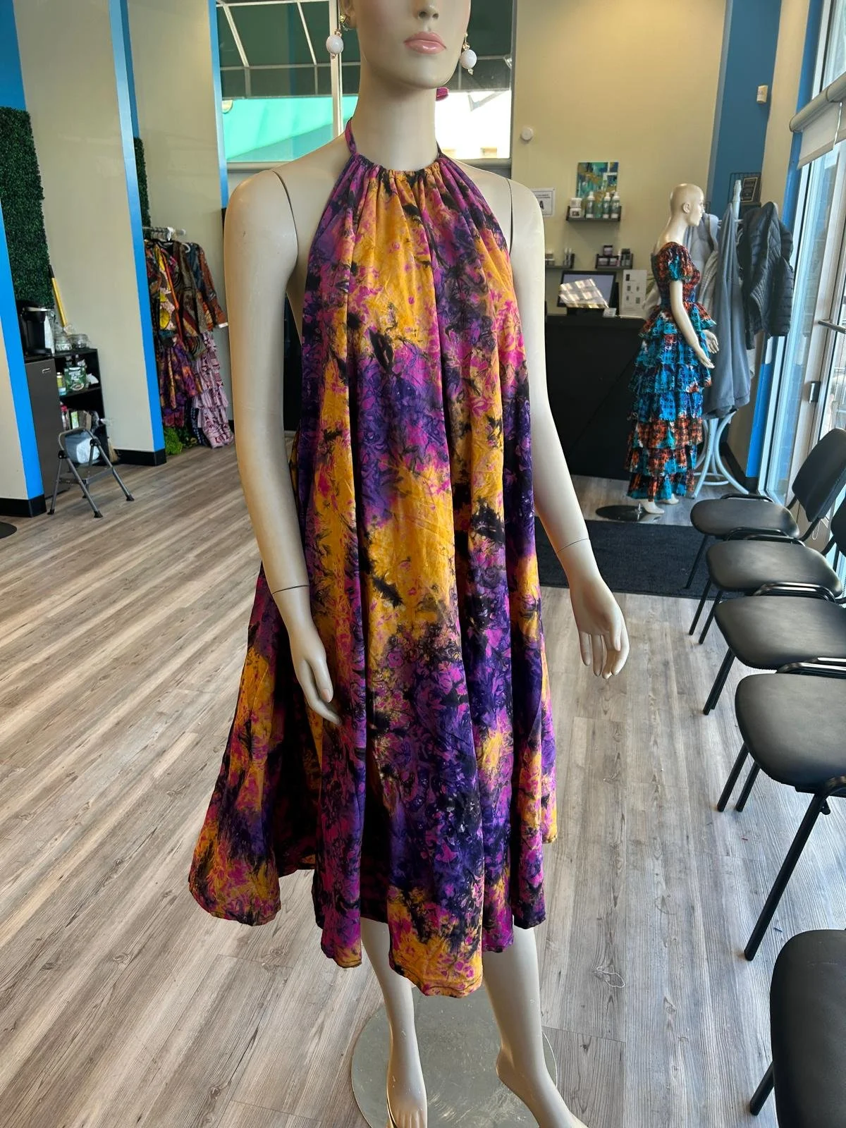 Vibrant Cotton Tie-Dye Dress