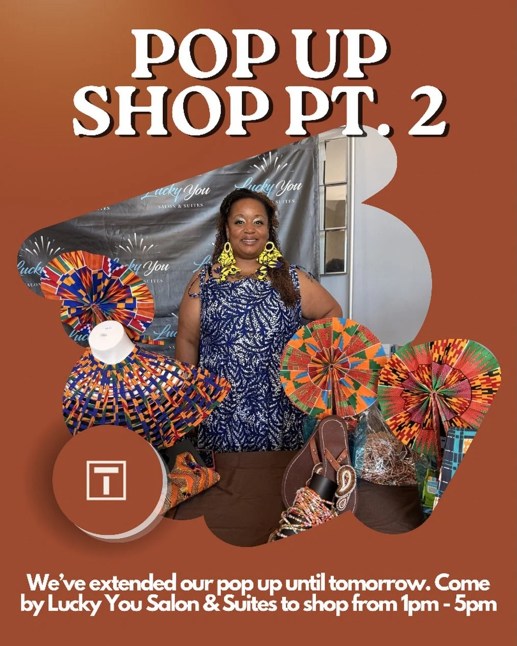 Pop-up not over just yet 👀✨

We&rsquo;ve EXTENDED one more day! 🛍️
Pull up TOMORROW from 1&ndash;5PM to shop your favorite authentic pieces before they&rsquo;re gone 🔥

From bold prints to statement sandals + jewelry&hellip; you don&rsquo;t want t