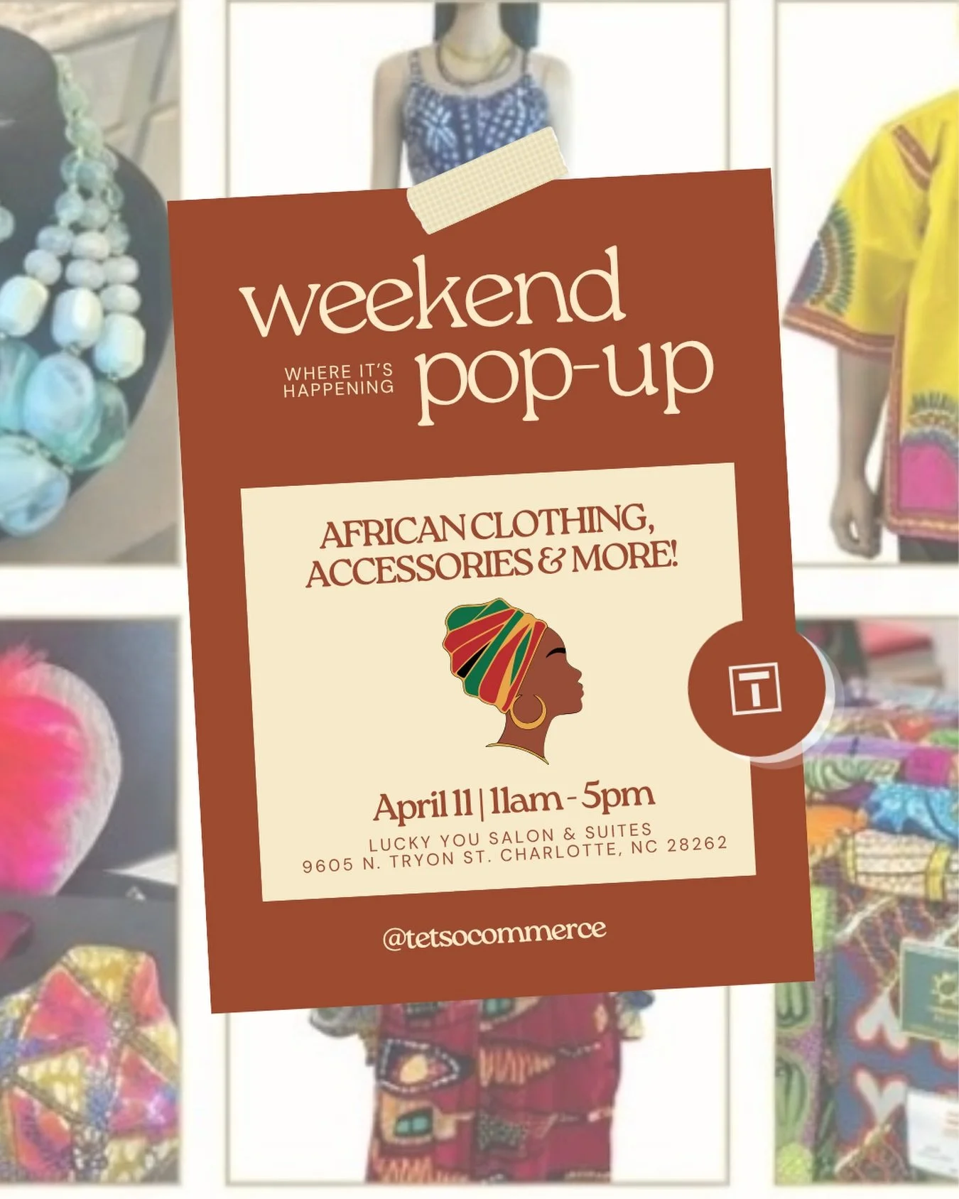 Step into a world of authentic African fashion, bold designs, and unique finds you won&rsquo;t see anywhere else. 🌍💫

🗓 Saturday, August 11
⏰ 11AM &ndash; 5PM
📍Lucky You Salon &amp; Suites @luckyyoullc 

Come shop, support, and experience the bea
