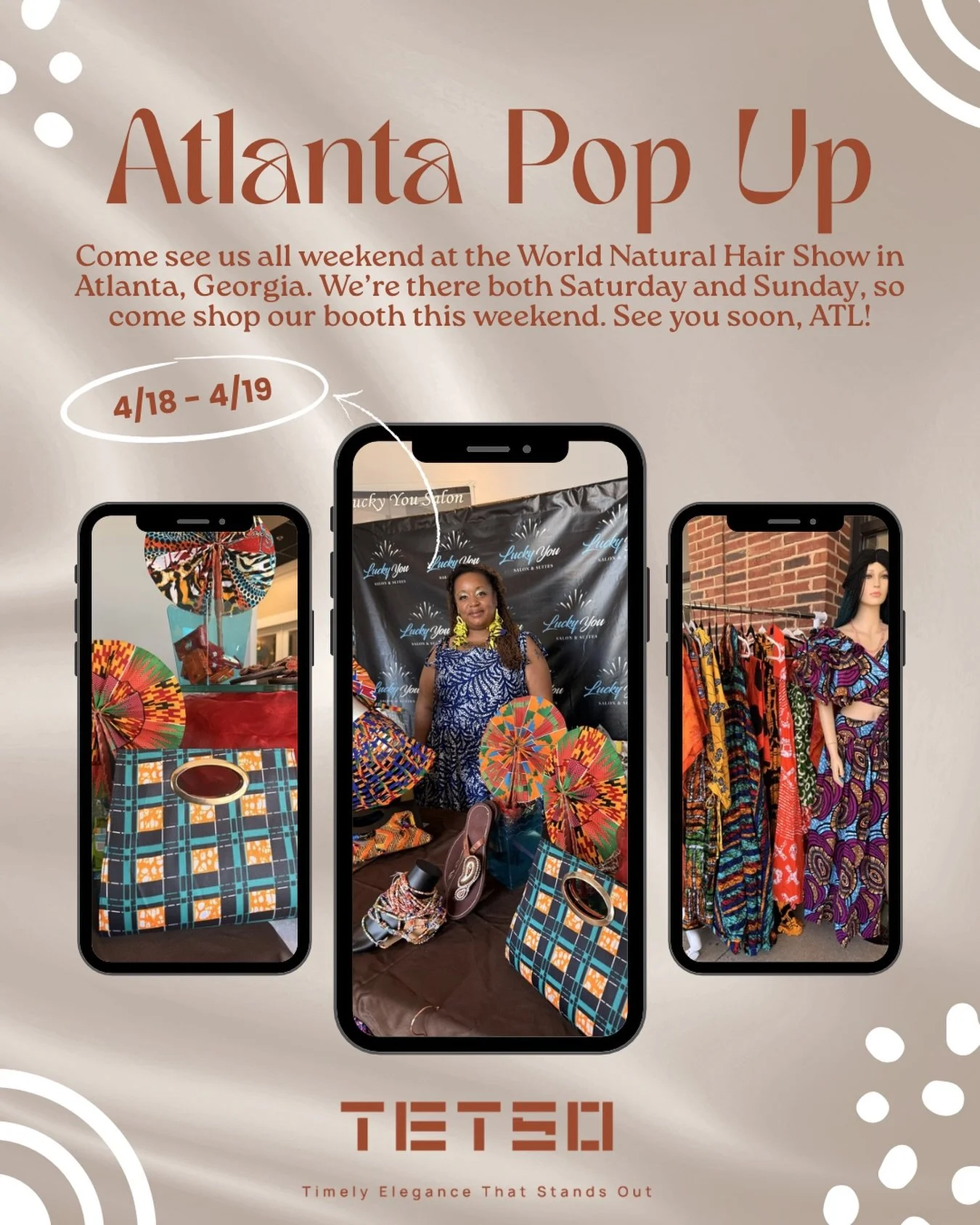 ATL, we&rsquo;re outside this weekend! 🔥✨

Catch us at the World Natural Hair Show for a pop-up you don&rsquo;t want to miss&mdash;bold prints, statement pieces, and timeless elegance all in one place.

📍 April 18&ndash;19
Come shop, vibe, and find