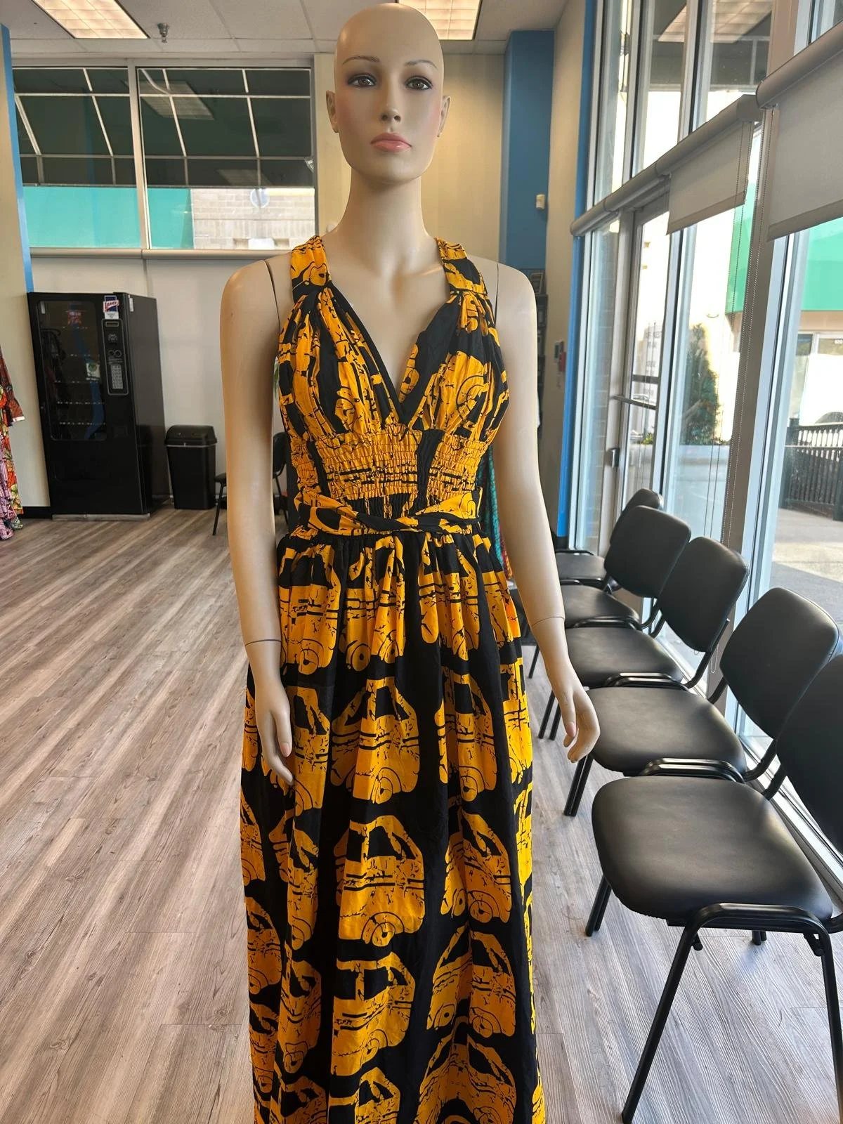 African Print Halter Neck Dress