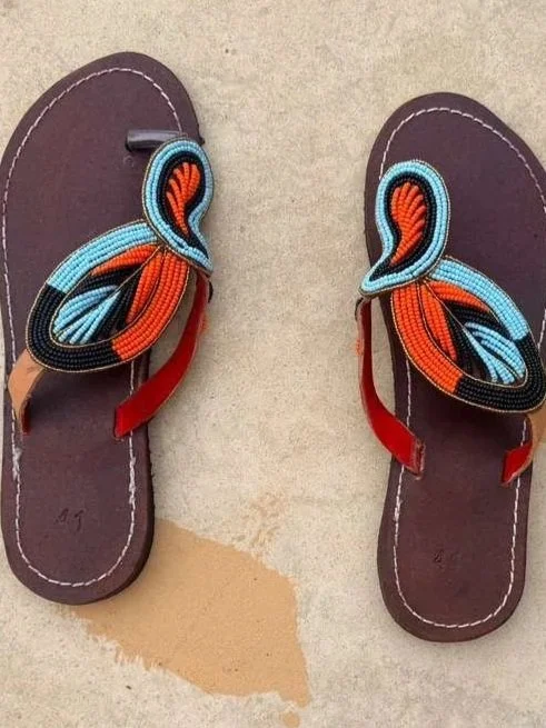 Handcrafted Beaded African Sandals