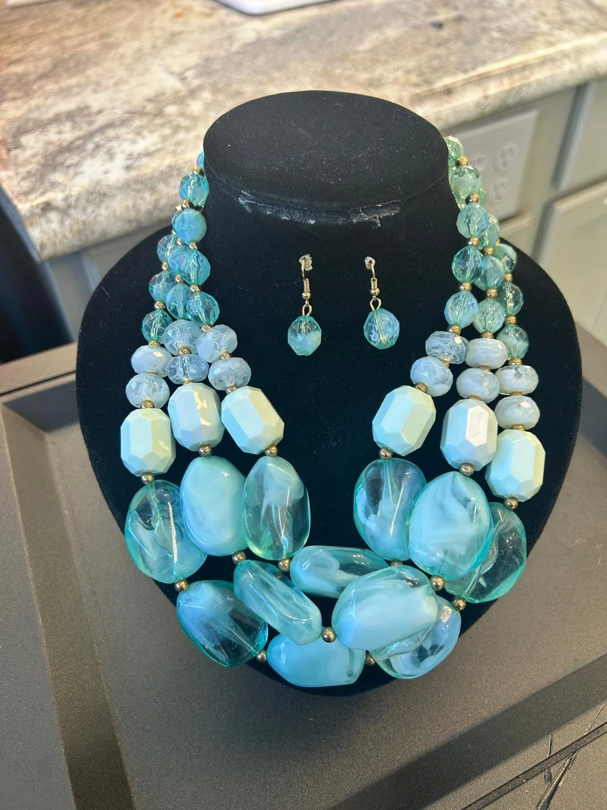 Ocean Elegance Beaded Necklace & Earring Set