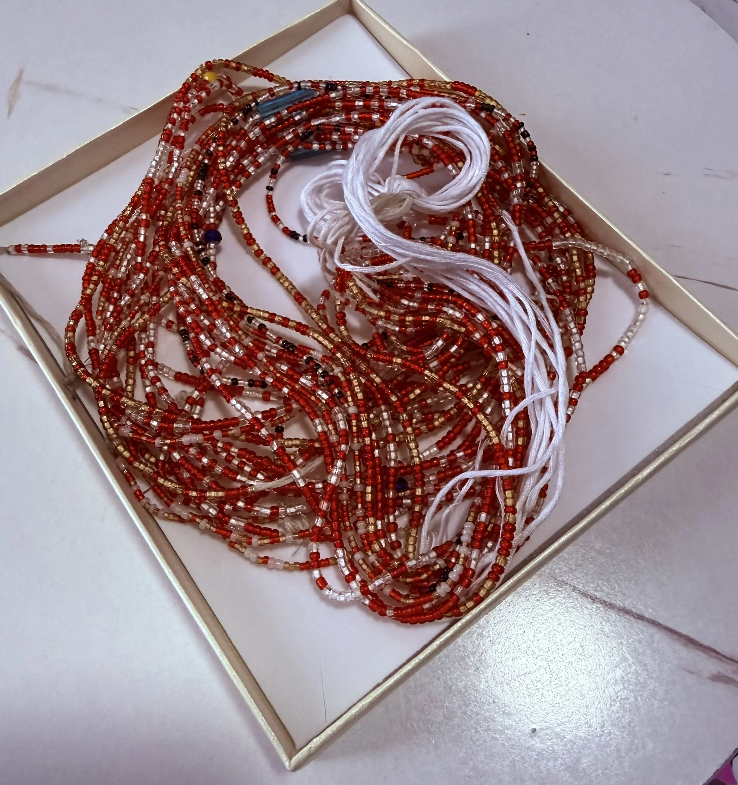 Elegant Red Handcrafted Waist Beads