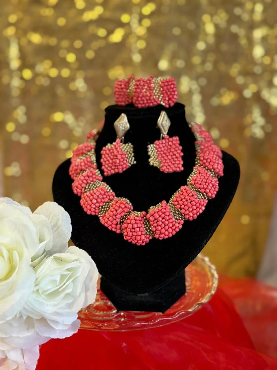 Handcrafted African Bead Jewelry Set