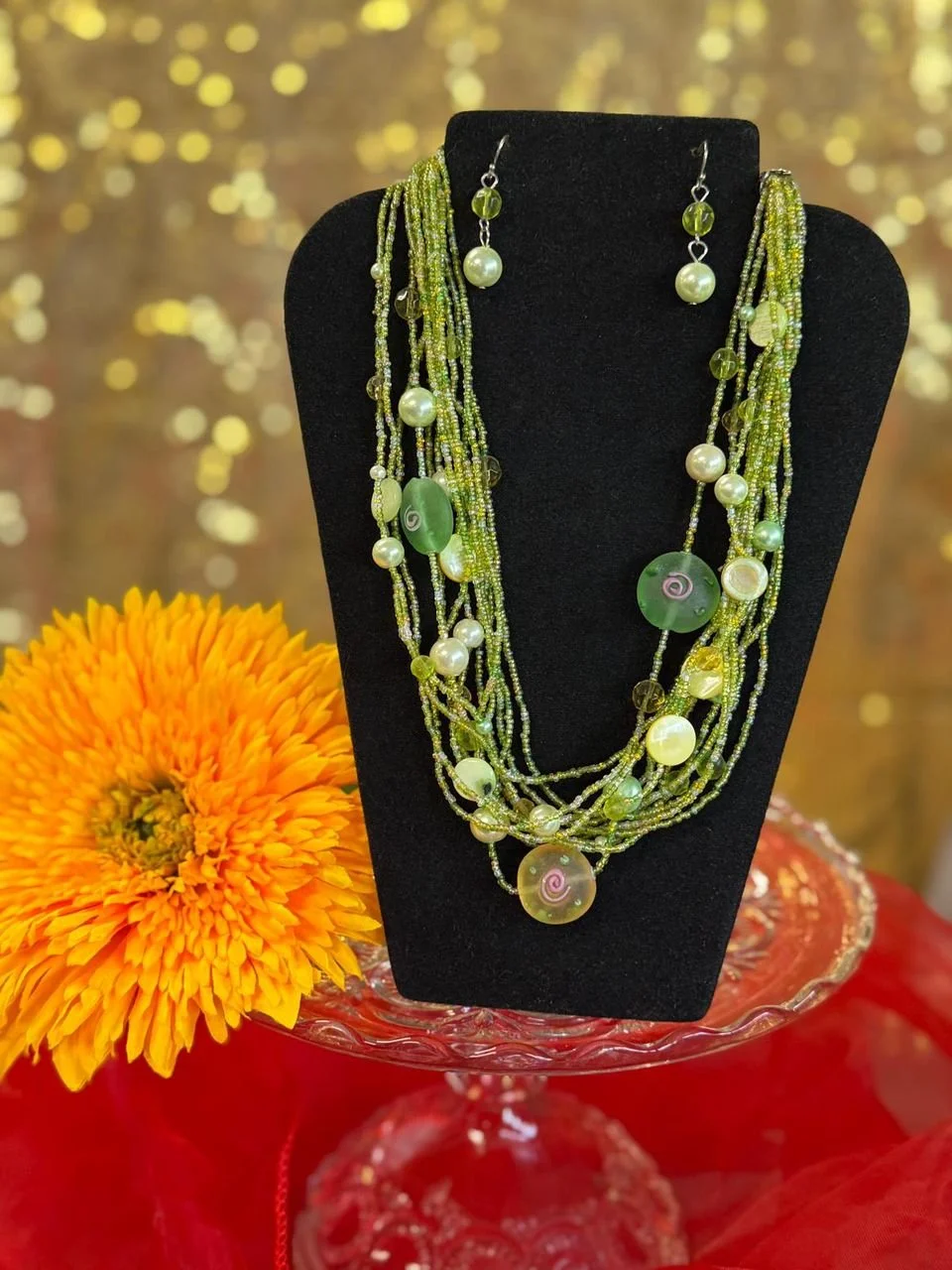 Emerald Green Earthy Elegance Jewelry Set