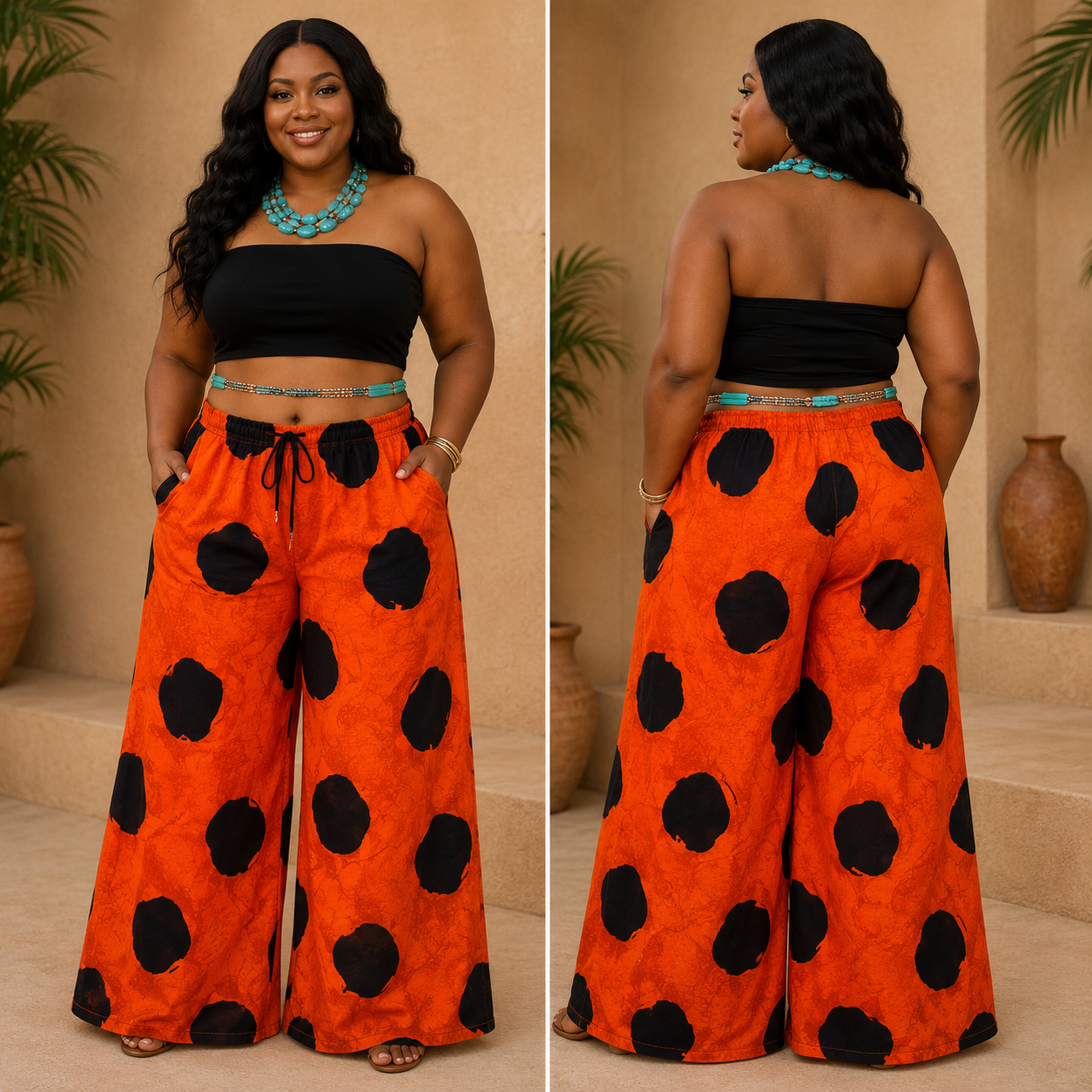 Abstract Orange Pants