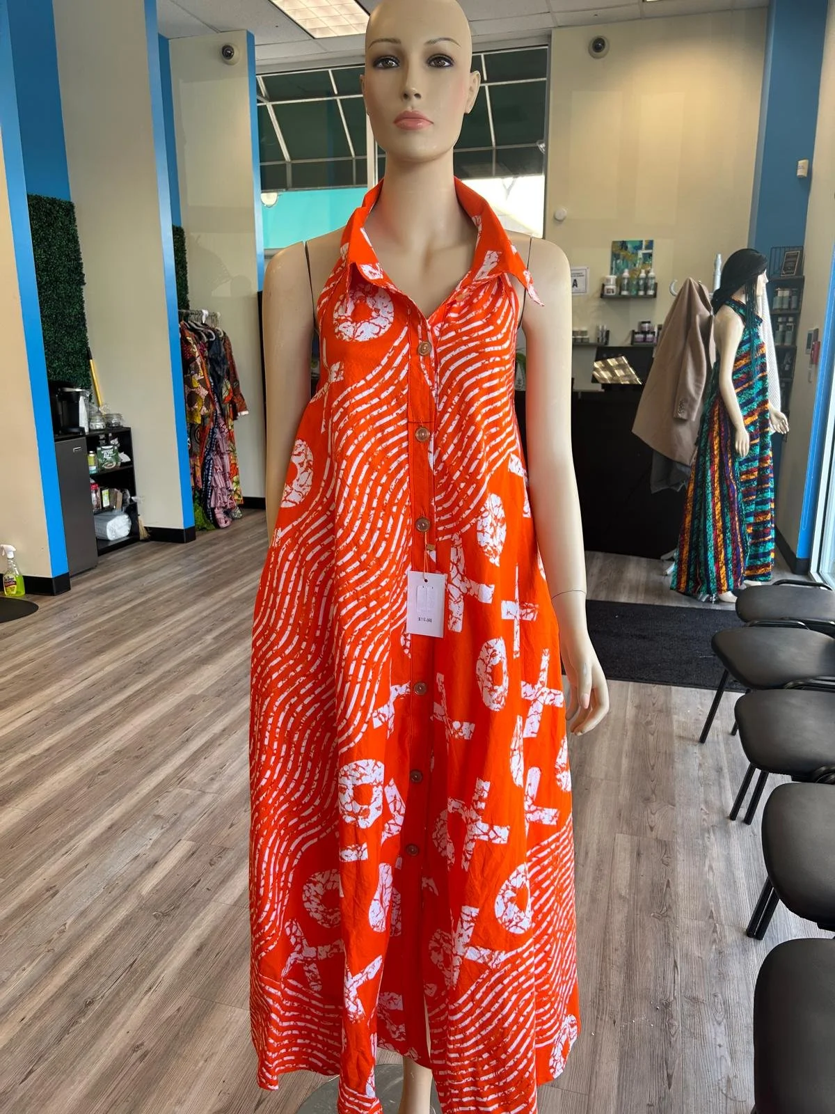 Hand-Printed Maxi Dress