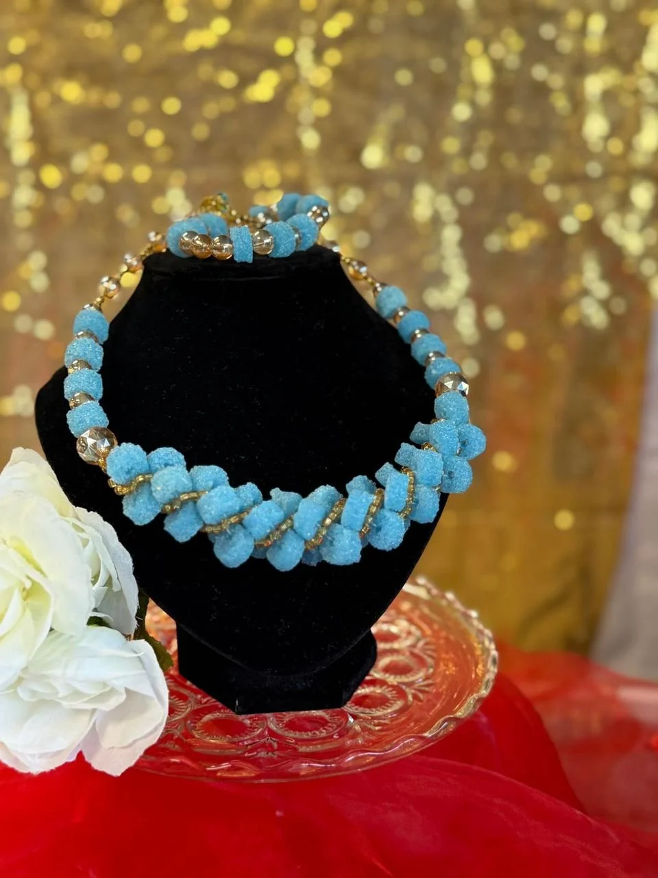 Blue Sugar Glass Stone Set