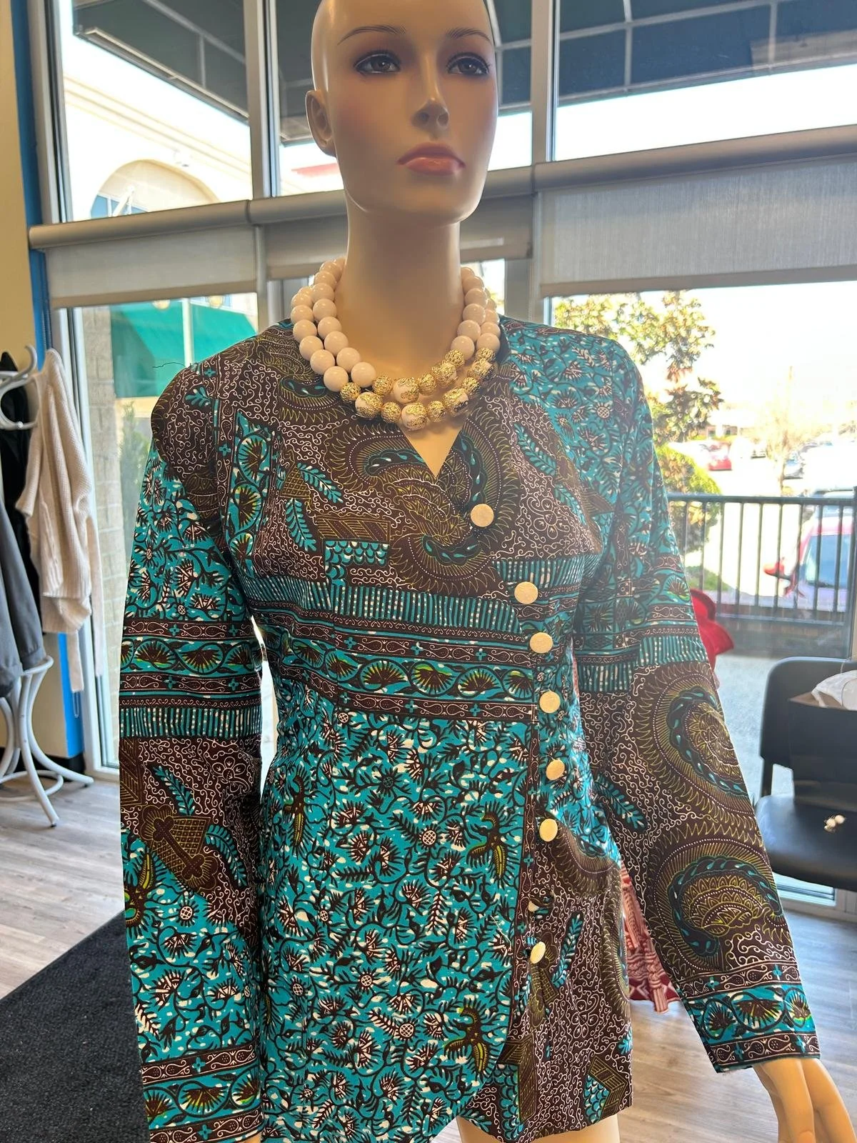 Vibrant Patterned Coat Dress