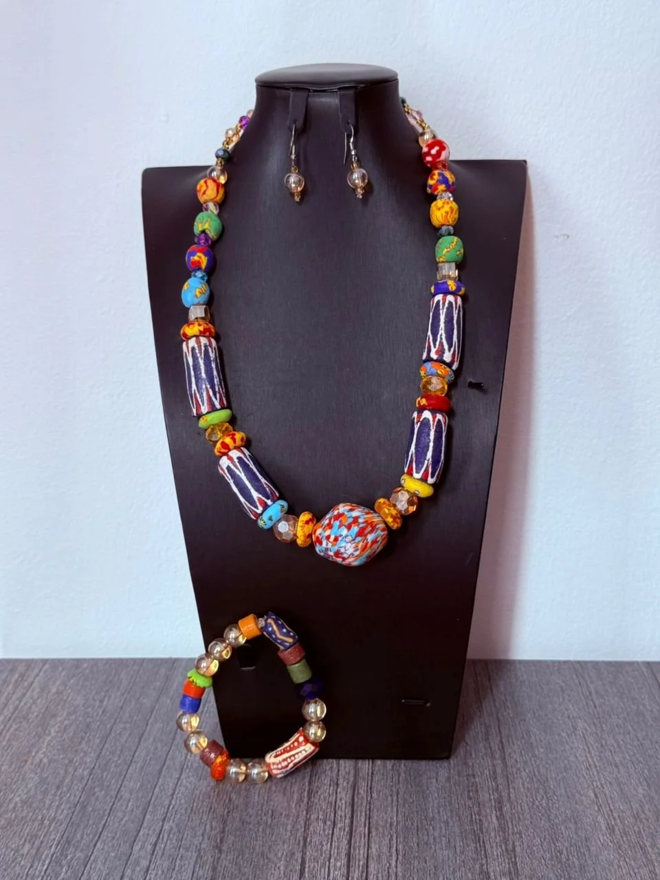 Vibrant African Bead Jewelry Set