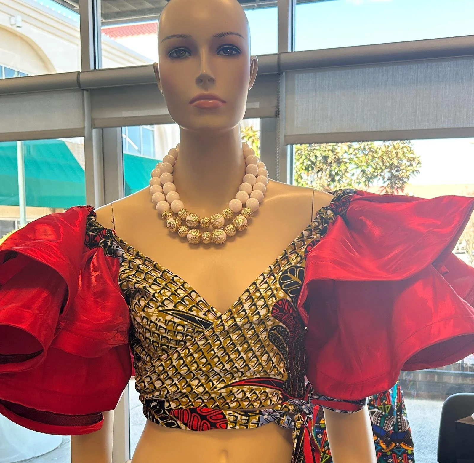 African Ankara Ruffled Top