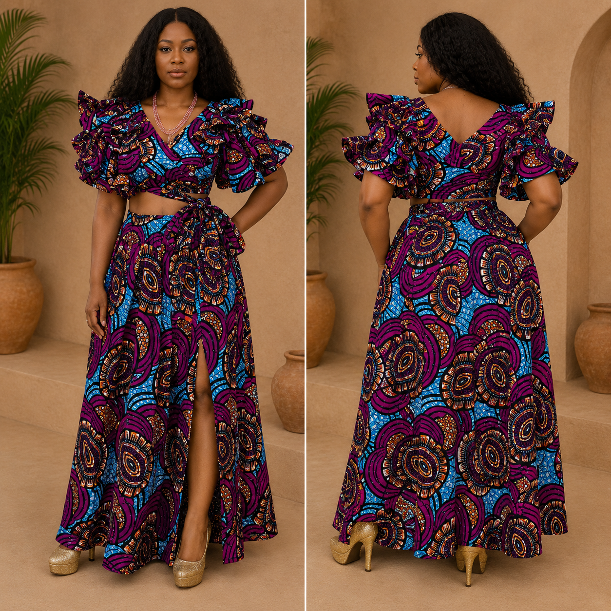 Multi color two piece