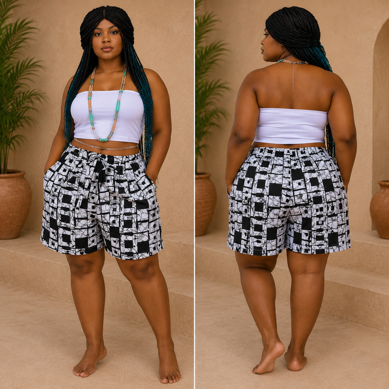 Geometric Elegance Women's Shorts