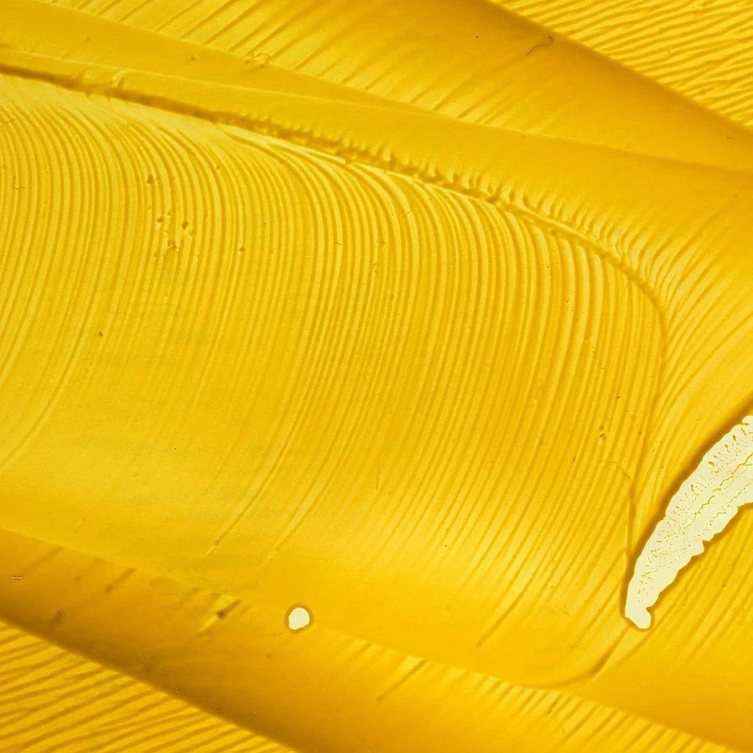 Close-up of a large yellow banana peel showing surface textures and filaments.