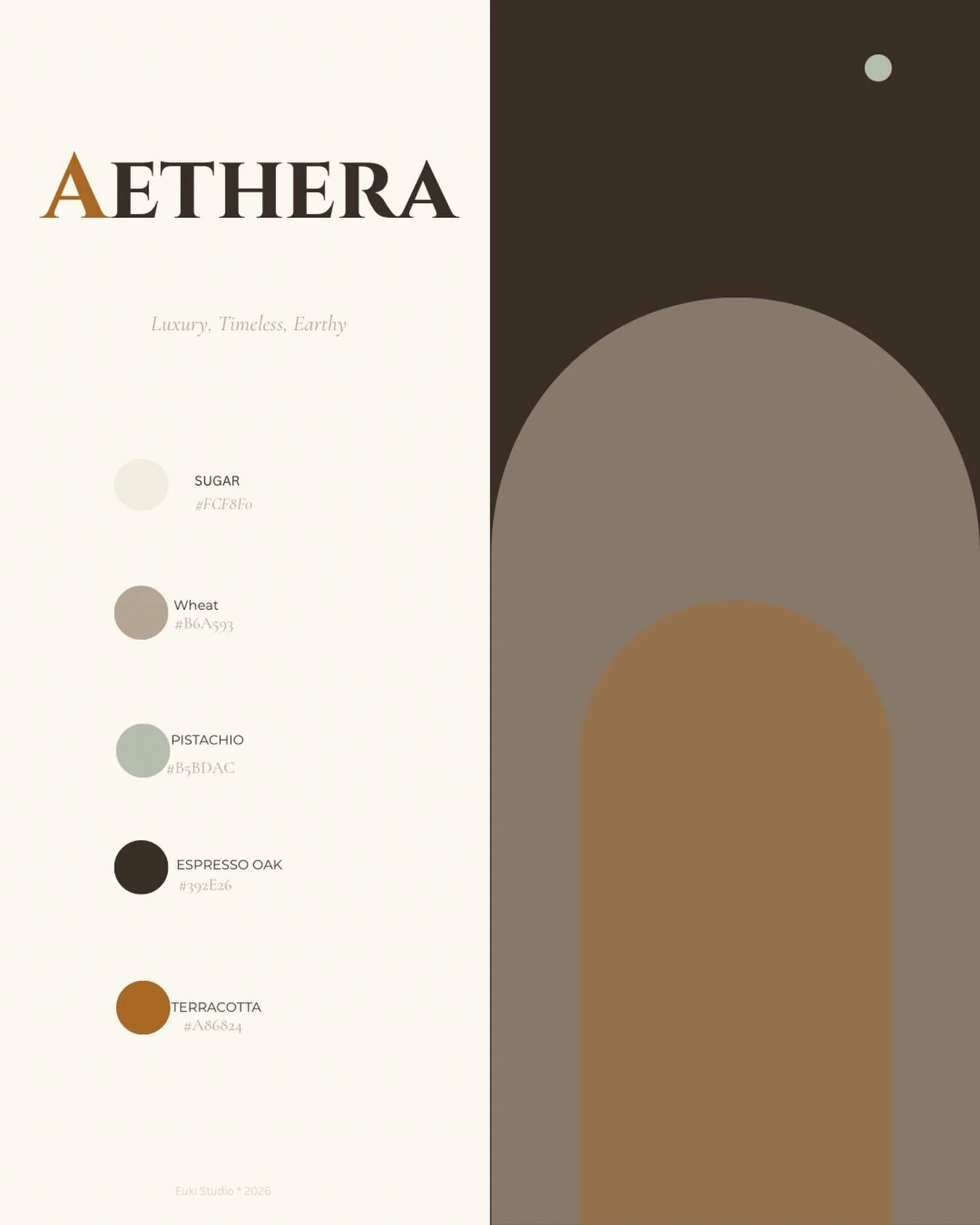 Where the experience begins.

Introducing Aethera, a concept wellness brand shaped by stillness, intention, and the spaces that change how you feel the moment you walk in.
Sugar &middot; Wheat &middot; Pistachio &middot; Espresso Oak &middot; Terraco