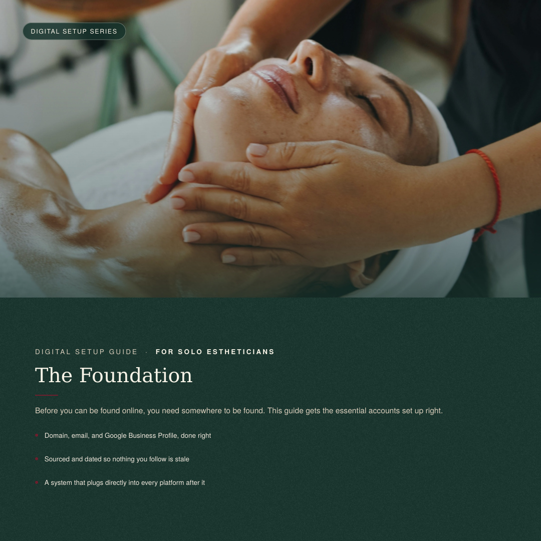 Digital setup guide for solo estheticians - domain, email, and Google Business Profile