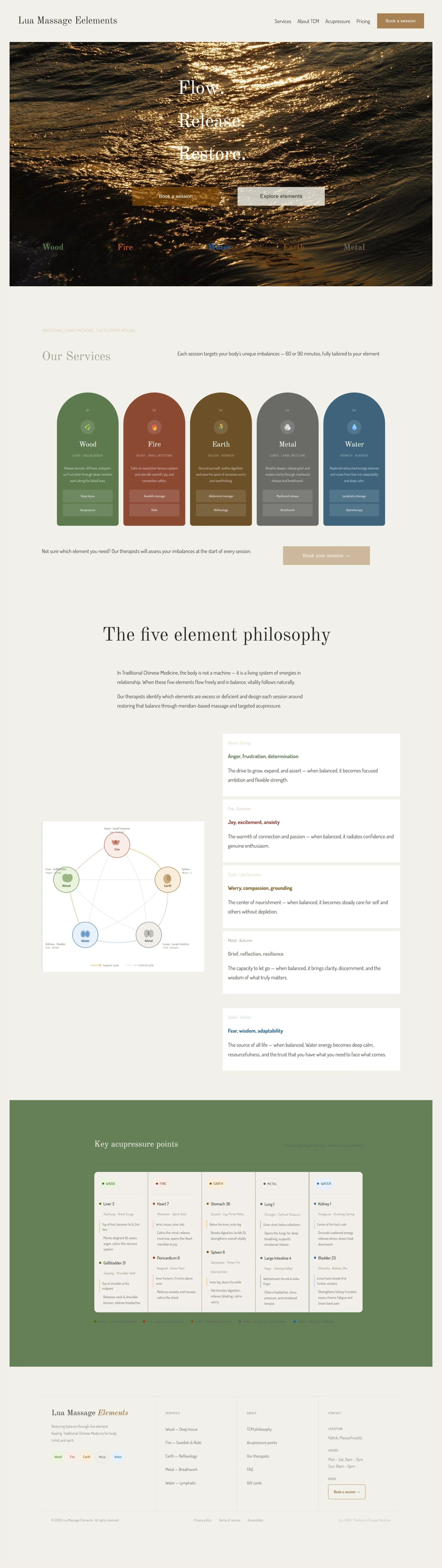 Euki Studio website design for a massage studio in Massachusetts