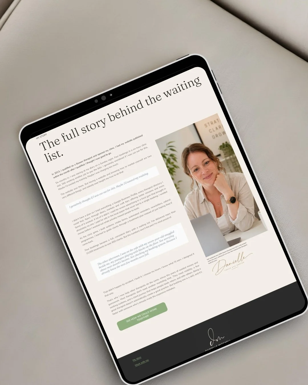 Business coach website design by Euki Studio