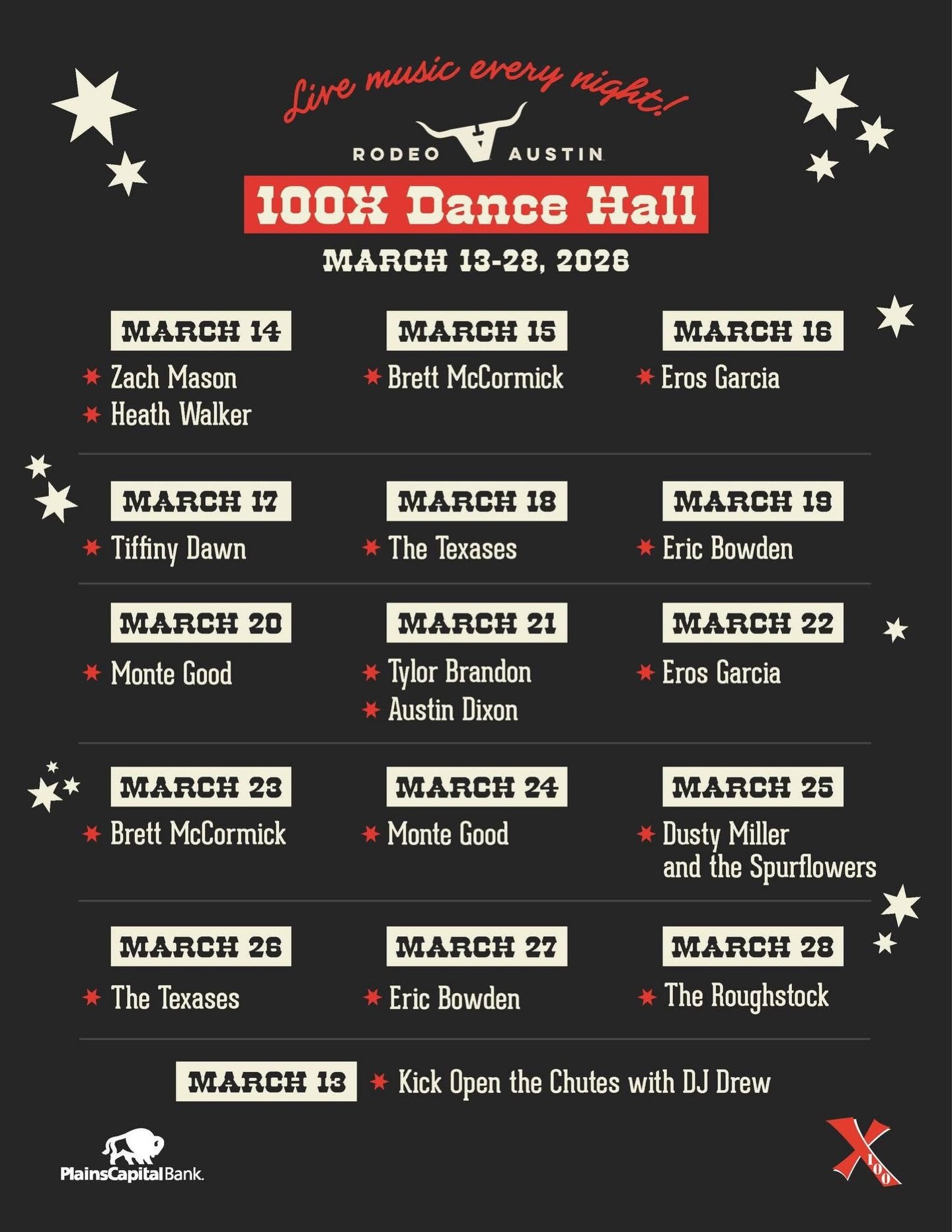 East Texas boys taking over the 100X Dance Hall tonight at @rodeoaustin 🤠