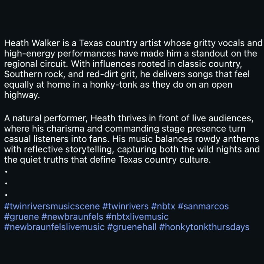 Big thanks to @twinrivers_musicscene for the awesome write-up and to @gruenehall &amp; @bophillipsband for the #honkytonkthursdays opportunity! 

Would also like to thank the Sponsors who make Honky Tonk Thursdays possible - @shinerbeer , @rambleraus