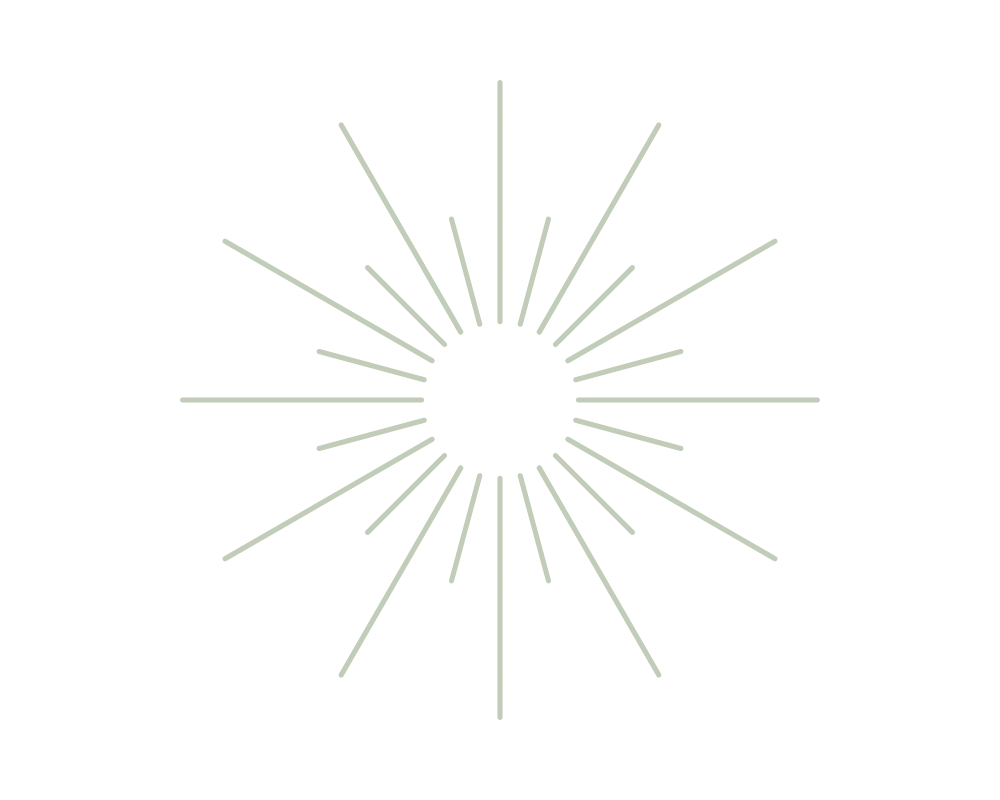 Black background with a white starburst pattern radiating outward from the center