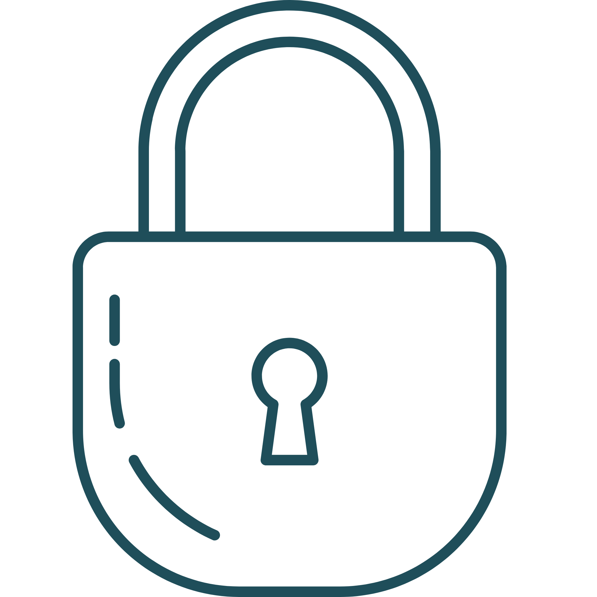 Outline of a padlock with a keyhole, representing security or locking.
