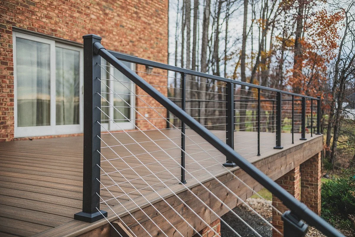 close up of deck and cable rail