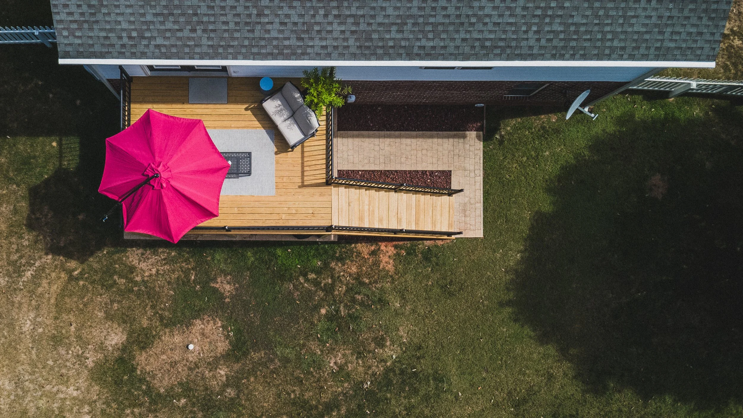 top down view of deck