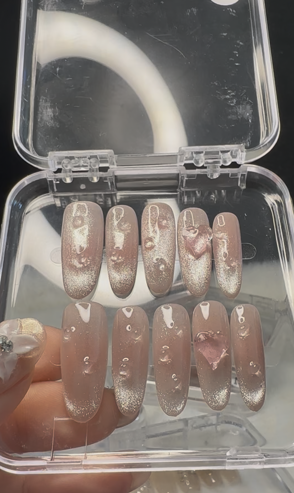 Spring Heart Nails in Size Medium