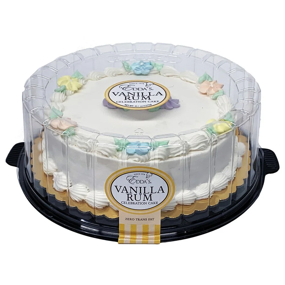 EDDA'S 8" VANILLA RUM CELEBRATION CAKE (FLOWERS)